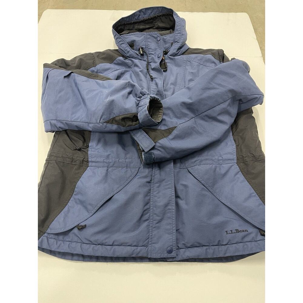 LL Bean Vintage Women’s Thinsulate Lined Hooded Jacket Blue Large XL